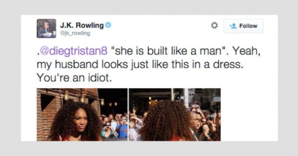 J.K.Rowling Slams haters on Serena Williams 